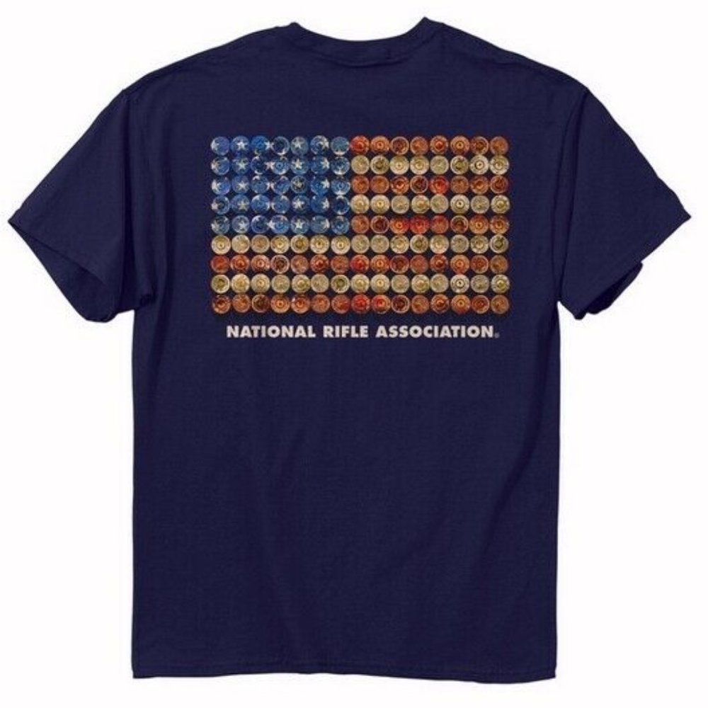 Shotgun Shell U.S. Flag Short Sleeve NRA T-Shirt - NEW Fast Ship